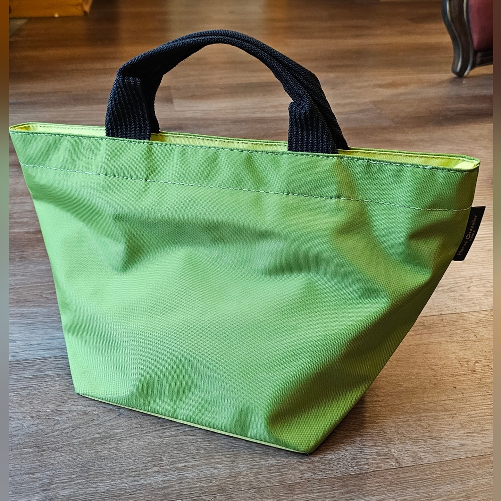 Hervè Chapelier Paris Green Nylong Zip Top Shoulder Tote Bag Purse